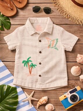 Cat & Jack Tropical Button-Up Shirt | 2T